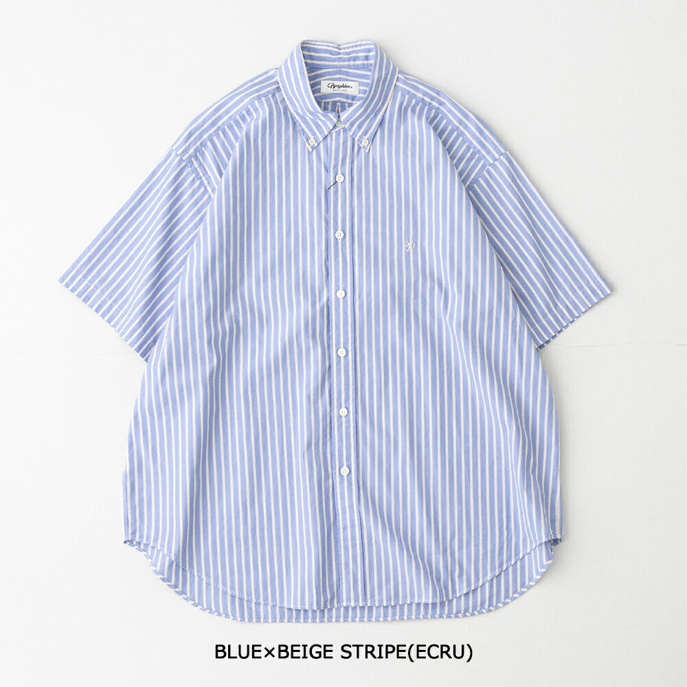 ジムフレックスコットンポプリンボタンダウン半袖シャツ(GY-B0248PSE)100/2STRIPEB.D.SHIRTS/SGYMPHLEX(メンズ)【2026春夏】*送料無料*【後払い決済不可】*