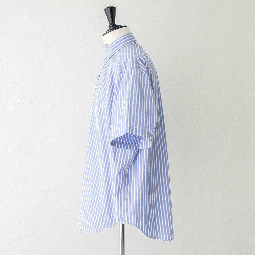 ジムフレックスコットンポプリンボタンダウン半袖シャツ(GY-B0248PSE)100/2STRIPEB.D.SHIRTS/SGYMPHLEX(メンズ)【2026春夏】*送料無料*【後払い決済不可】*
