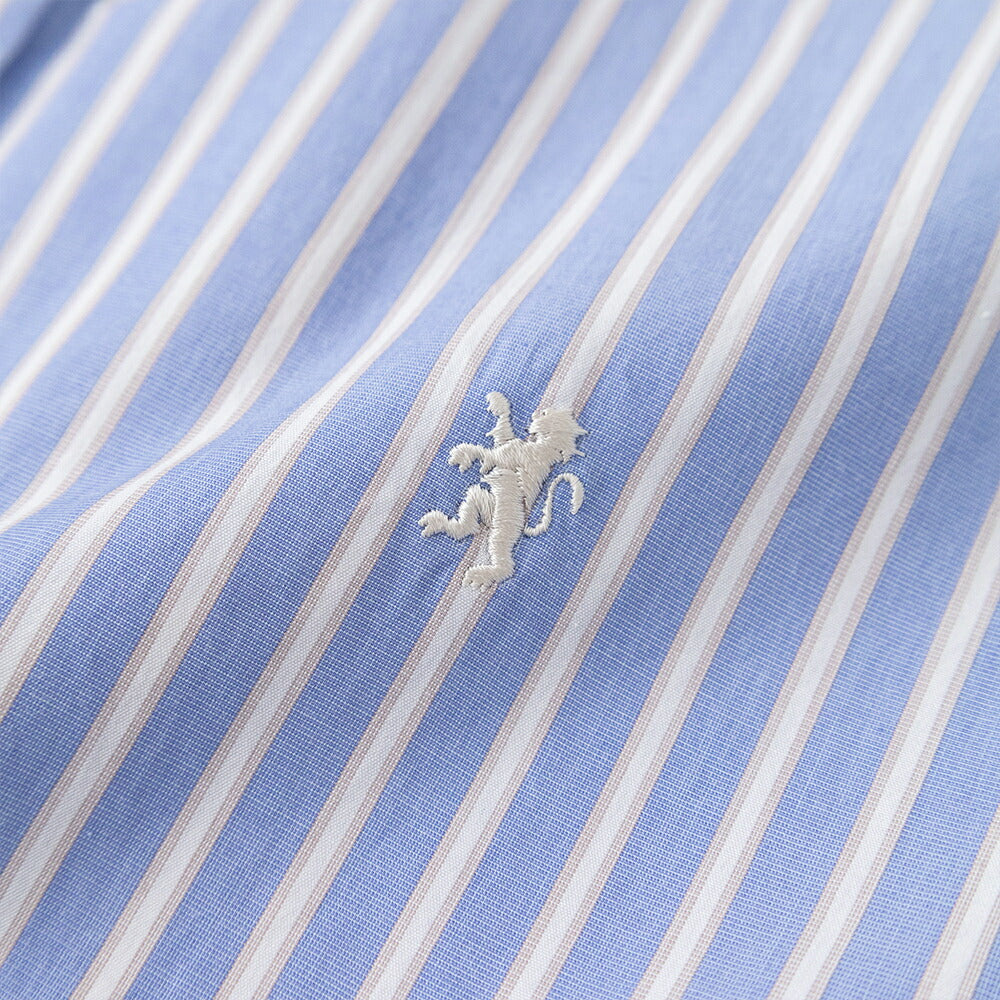 ジムフレックスコットンポプリンボタンダウン半袖シャツ(GY-B0248PSE)100/2STRIPEB.D.SHIRTS/SGYMPHLEX(メンズ)【2026春夏】*送料無料*【後払い決済不可】*