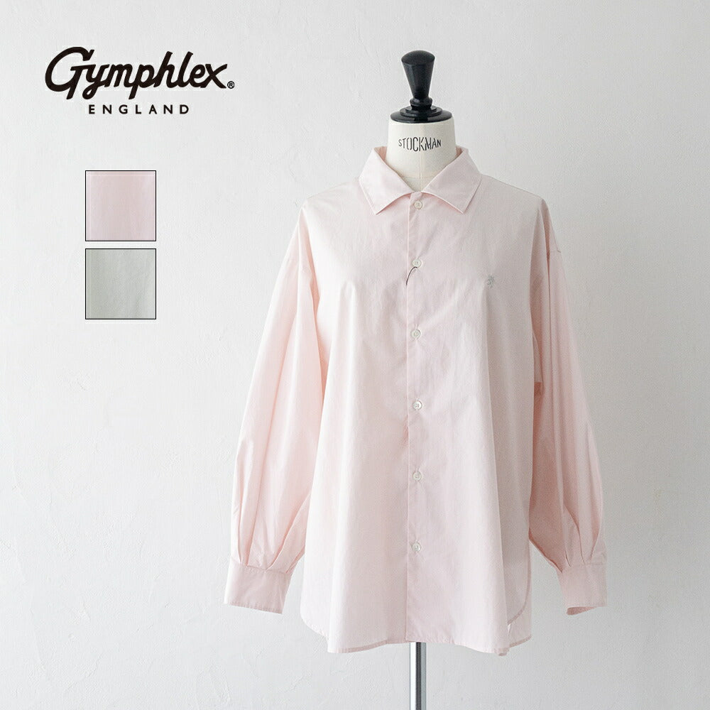 ジムフレックスコットン長袖チュニックシャツ(GY-B0365OGT)60/-COTTONTYPEWRITERREGULARCOLLARTUNICL/SGYMPHLEX(レディース)【2026春夏】*送料無料*【後払い決済不可】*
