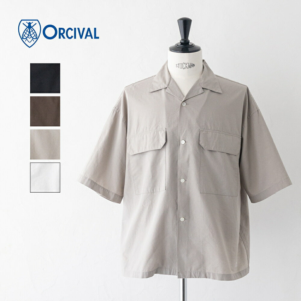 オーシバルコットンリネンオープンカラー半袖シャツ(OR-B0455IMB)OPENCOLLARPKDETAILS/SSHIRTORCIVAL(メンズ)【2026春夏】*送料無料*【後払い決済不可】*