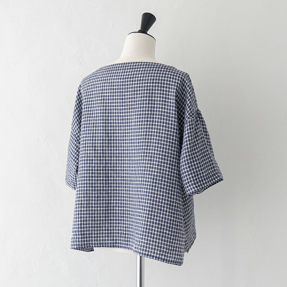 オーシバルリネンチェックボートネックプルオーバー(OR-B0388LCH)60/-LINENCHCKBOATNECKPULLOVERORCIVAL(レディース)【2026春夏】*送料無料*【後払い決済不可】*