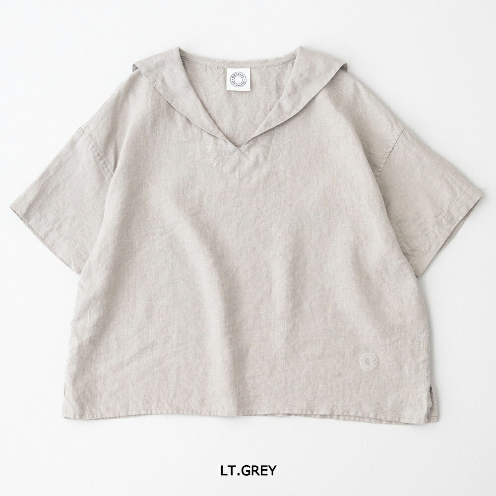 オーシバルリネン半袖セーラーシャツ(OR-B0389YLM)40sLINENCLOTHSHORTSLEEVESAILORORCIVAL(レディース)【2026春夏】*送料無料*【後払い決済不可】*