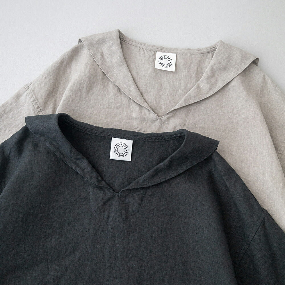 オーシバルリネン半袖セーラーシャツ(OR-B0389YLM)40sLINENCLOTHSHORTSLEEVESAILORORCIVAL(レディース)【2026春夏】*送料無料*【後払い決済不可】*