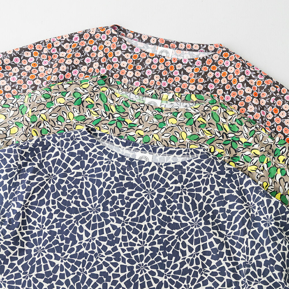 オーシバルコットンポプリンプリント半袖ボートネックプルオーバーシャツ(OR-B0449PFM)FRENCHPRINTEDPOPLINPRINTEDSHORTSLEEVEP.O.ORCIVAL(レディース)【2026春夏】*送料無料*【後払い決済不可】*