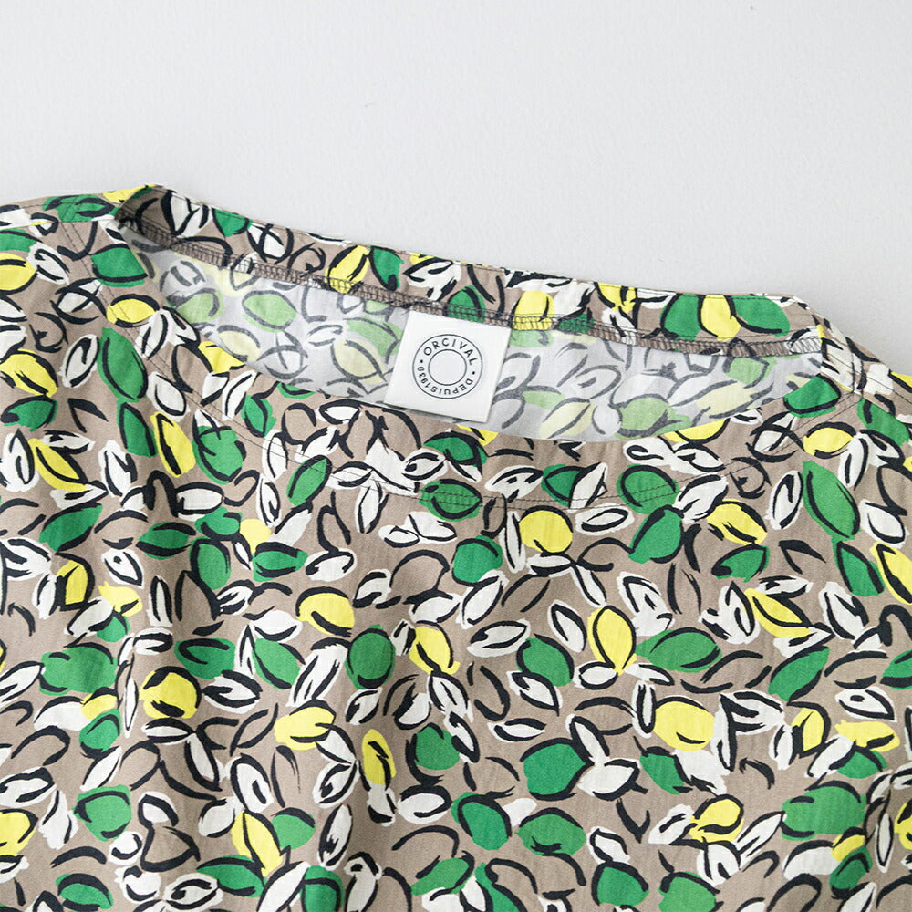 オーシバルコットンポプリンプリント半袖ボートネックプルオーバーシャツ(OR-B0449PFM)FRENCHPRINTEDPOPLINPRINTEDSHORTSLEEVEP.O.ORCIVAL(レディース)【2026春夏】*送料無料*【後払い決済不可】*
