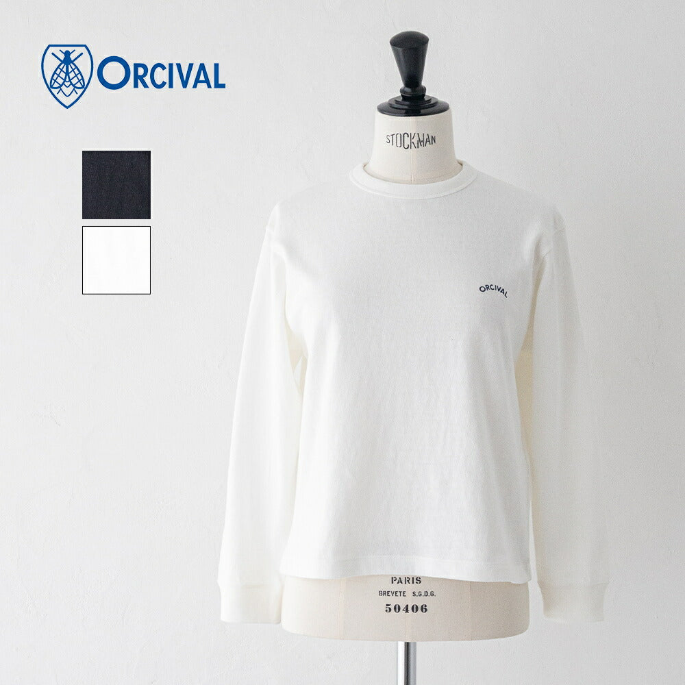 オーシバルアンイーブンジャージー刺繍ロングスリーブプルオーバー(OR-C0521TSB)UNEVENJERSEYEMBROIDERYLONGSLEEVEP.O.ORCIVAL(レディース)【2026春夏】*送料無料*【後払い決済不可】*