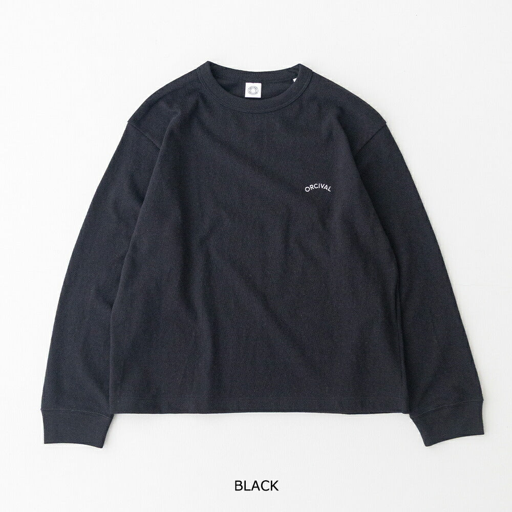 オーシバルアンイーブンジャージー刺繍ロングスリーブプルオーバー(OR-C0521TSB)UNEVENJERSEYEMBROIDERYLONGSLEEVEP.O.ORCIVAL(レディース)【2026春夏】*送料無料*【後払い決済不可】*