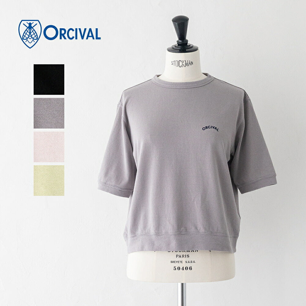 オーシバルシースルークルーネックショートスリーブプルオーバー(OR-C0529SEF)FRENCHTERRYCREWNECKSHORTSLEEVEP.O.ORCIVAL(レディース)【2026春夏】*送料無料*【後払い決済不可】*