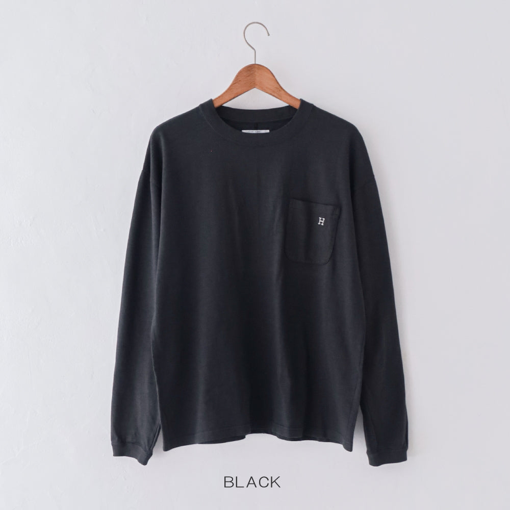 ハリウッドランチマーケット <br>WWスラブテンジク <br>Hエンブロイダリーポケット <br>ロングスリーブTシャツ <br>(1017844) <br>HOLLYWOOD RANCH MARKET(レディース/メンズ) <br>【2026春夏】