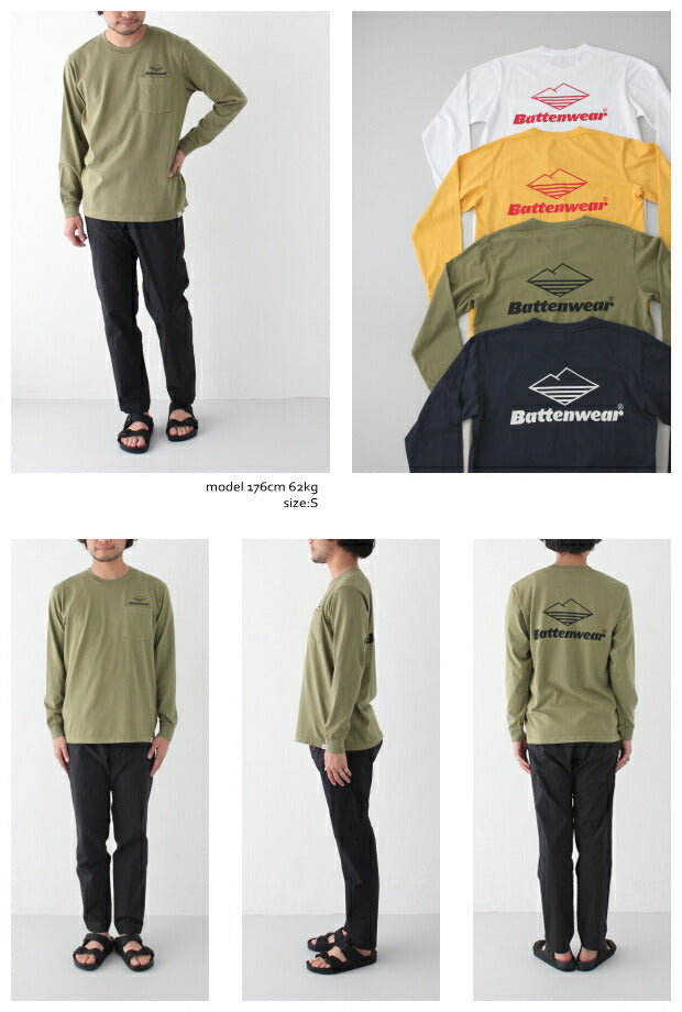 バテンウェアチーム長袖ポケットTシャツ(85021)TeamL/SPocketTeeBattenwear(メンズ)【2021春夏】【後払い決済不可】【ポイント10倍】お買い物マラソン4/2320:00〜4/281:59