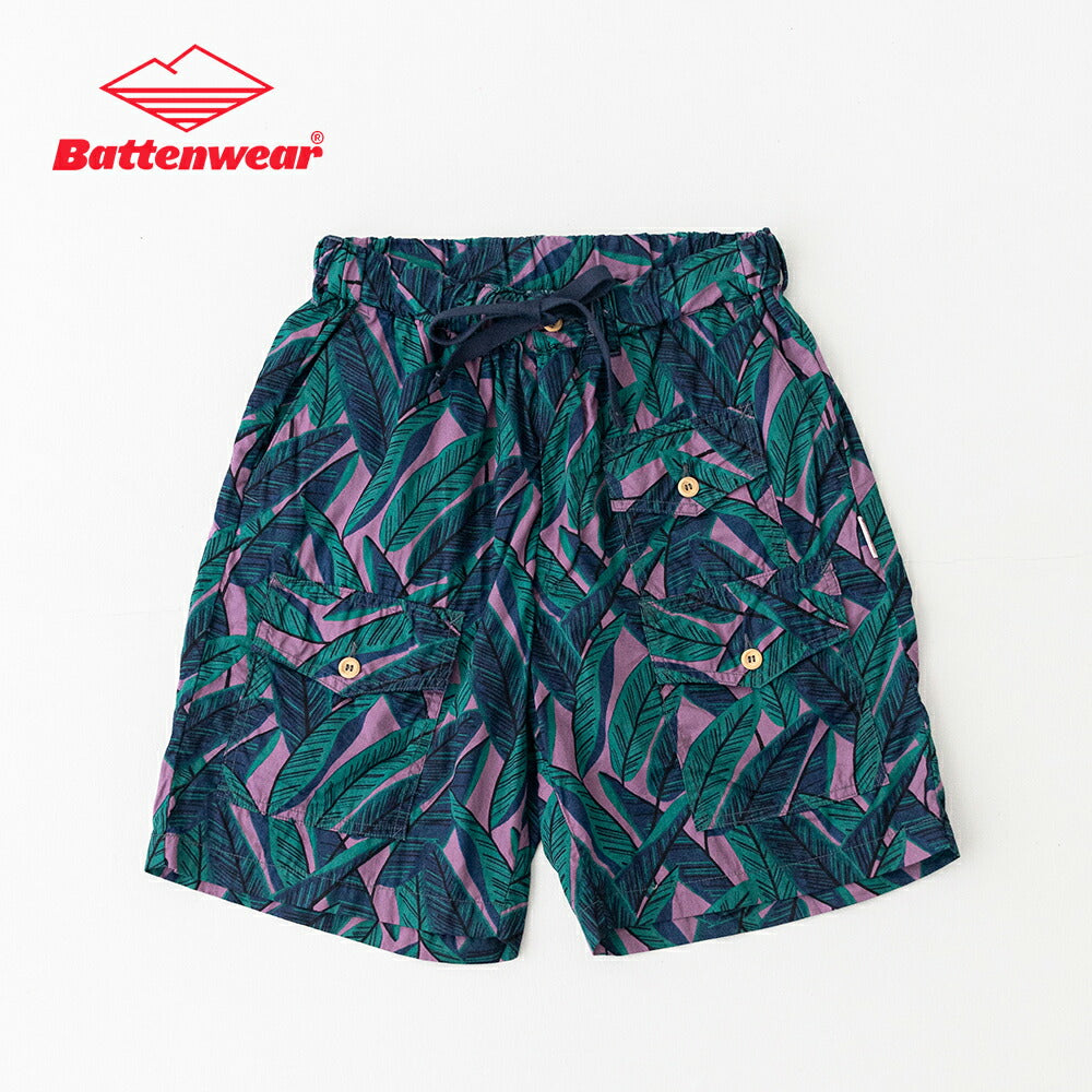 バテンウェア×ポストオーバーオールズCottonPrintedBroadClothT&CShorts(3322S26S)BattenwearxPostO'Alls(メンズ)【2026春夏】*送料無料*【後払い決済不可】*