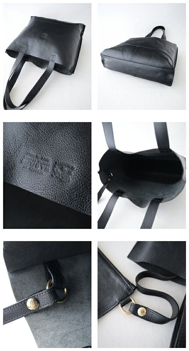 イルビゾンテ トートバッグ&ポーチ (54182300114) Leather Tote Bag with Leather pouch IL BISONTE(バッグ)