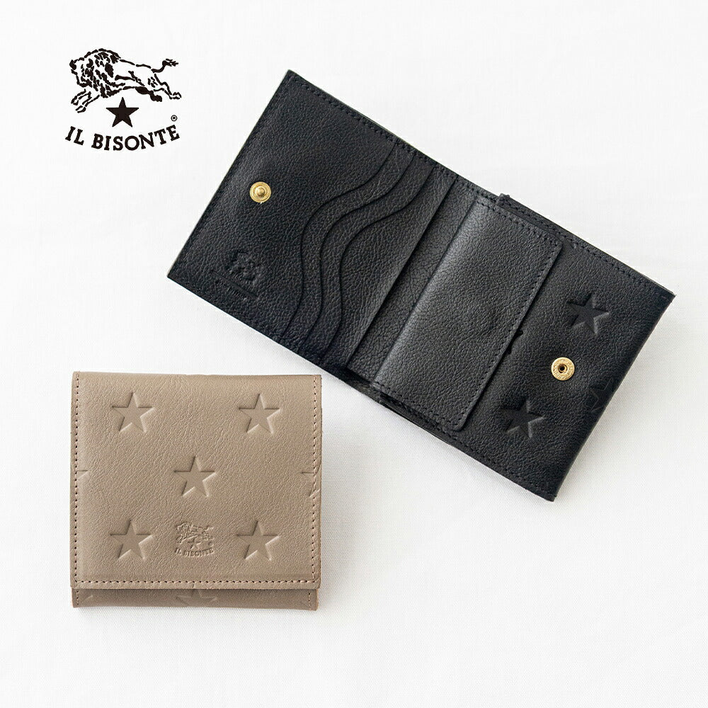 イルビゾンテ スターエンボスレザー 二つ折りウォレット (54262308141) STAR EMBOSS Leather Wallet IL BISONTE(財布)