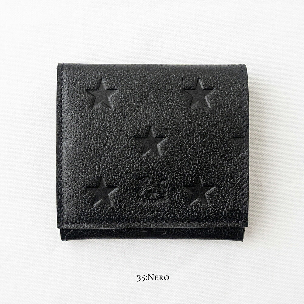 イルビゾンテ スターエンボスレザー 二つ折りウォレット (54262308141) STAR EMBOSS Leather Wallet IL BISONTE(財布)