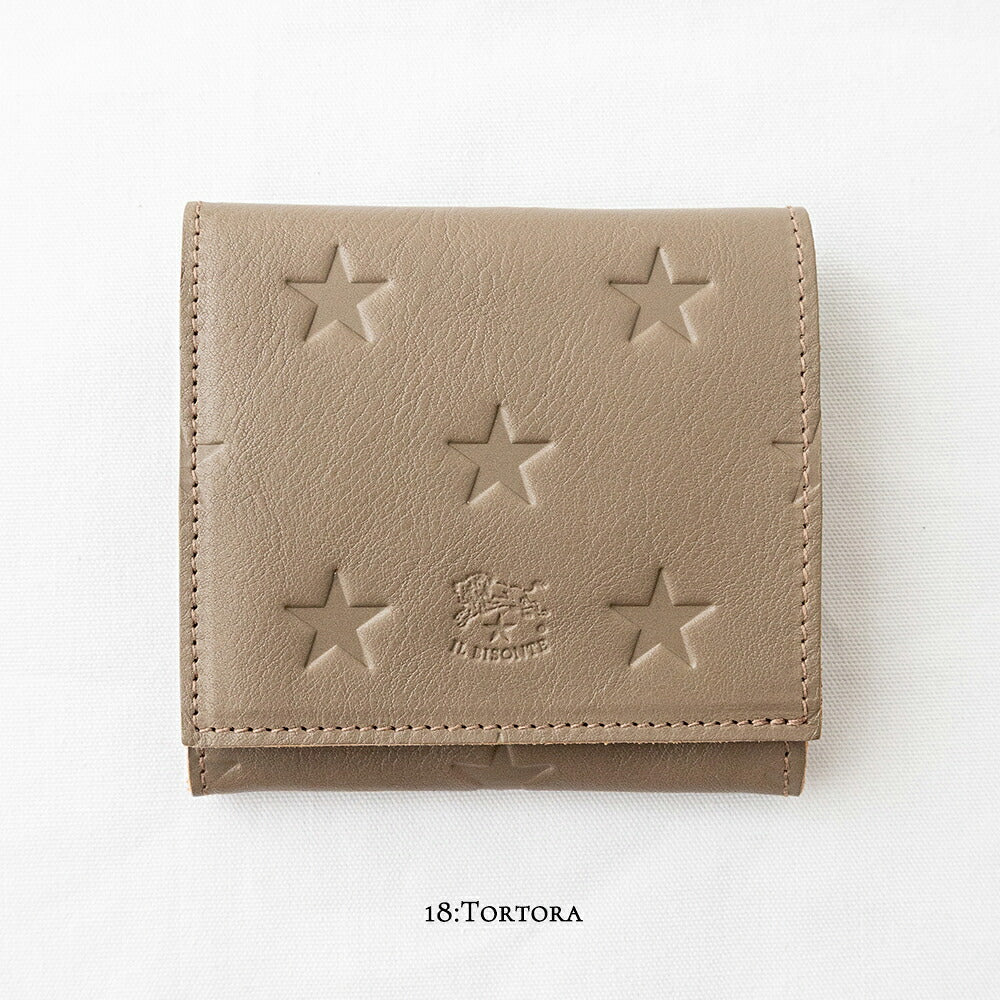 イルビゾンテ スターエンボスレザー 二つ折りウォレット (54262308141) STAR EMBOSS Leather Wallet IL BISONTE(財布)