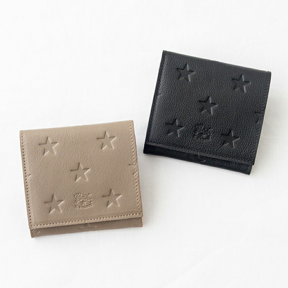 イルビゾンテ スターエンボスレザー 二つ折りウォレット (54262308141) STAR EMBOSS Leather Wallet IL BISONTE(財布)