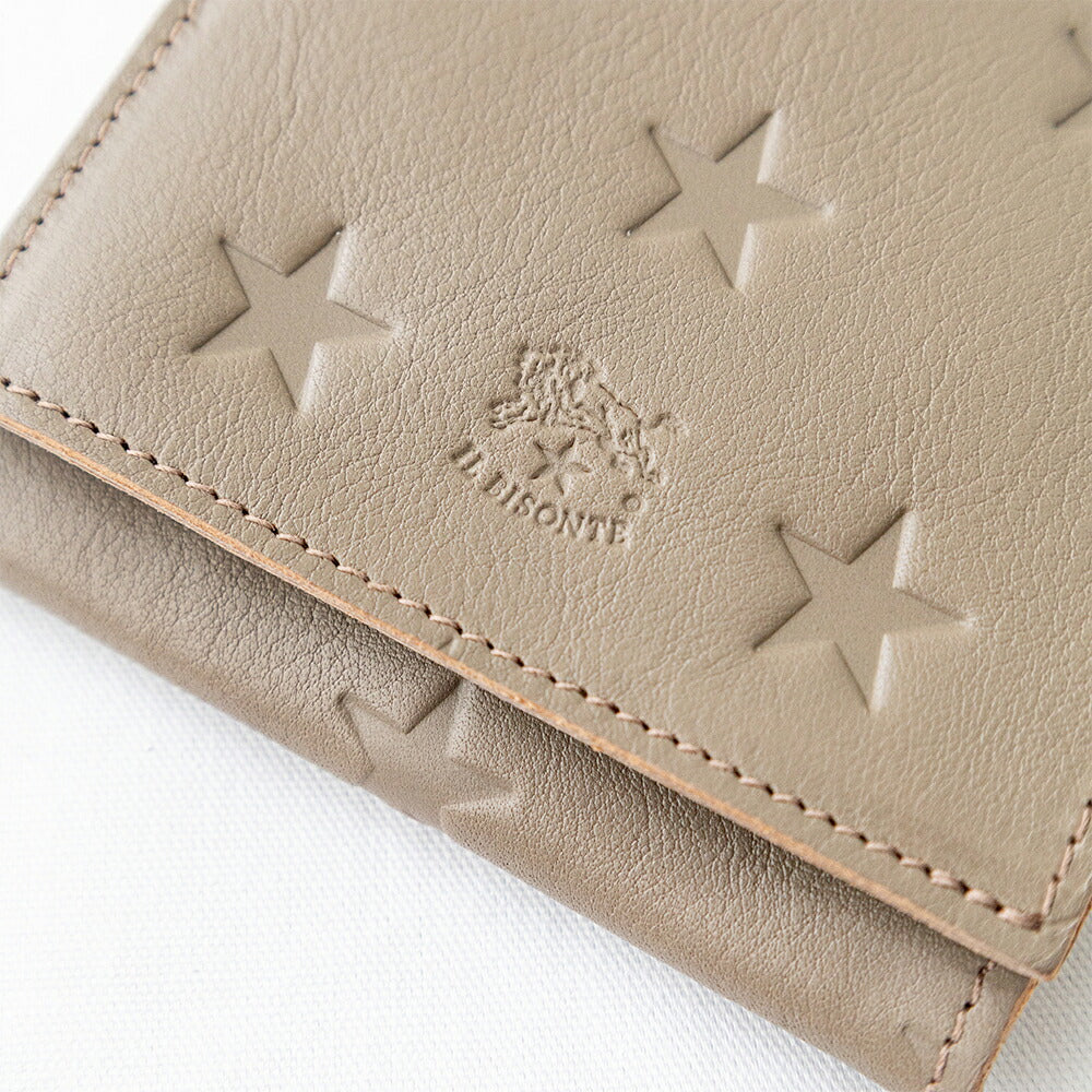 イルビゾンテ スターエンボスレザー 二つ折りウォレット (54262308141) STAR EMBOSS Leather Wallet IL BISONTE(財布)