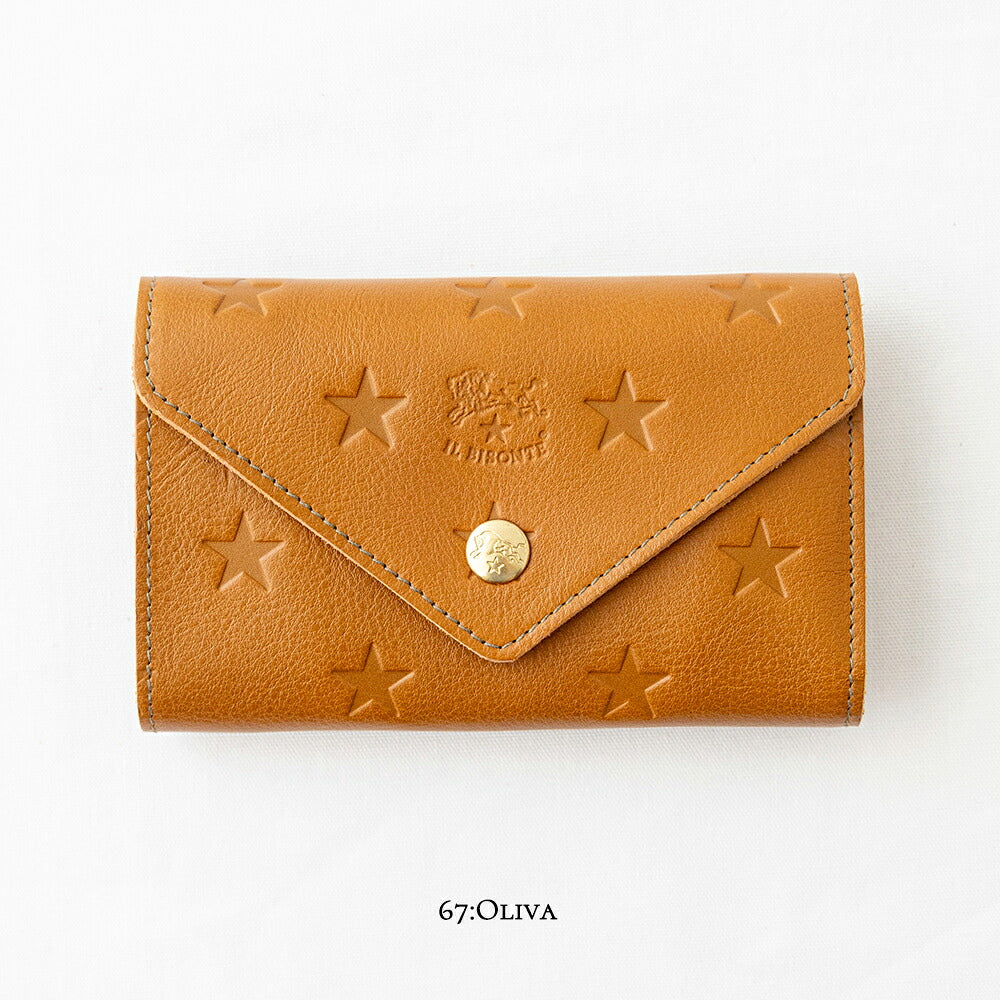 イルビゾンテ スターエンボスレザー ミディアムウォレット (54262309241) STAR EMBOSS Leather Wallet IL BISONTE(財布)