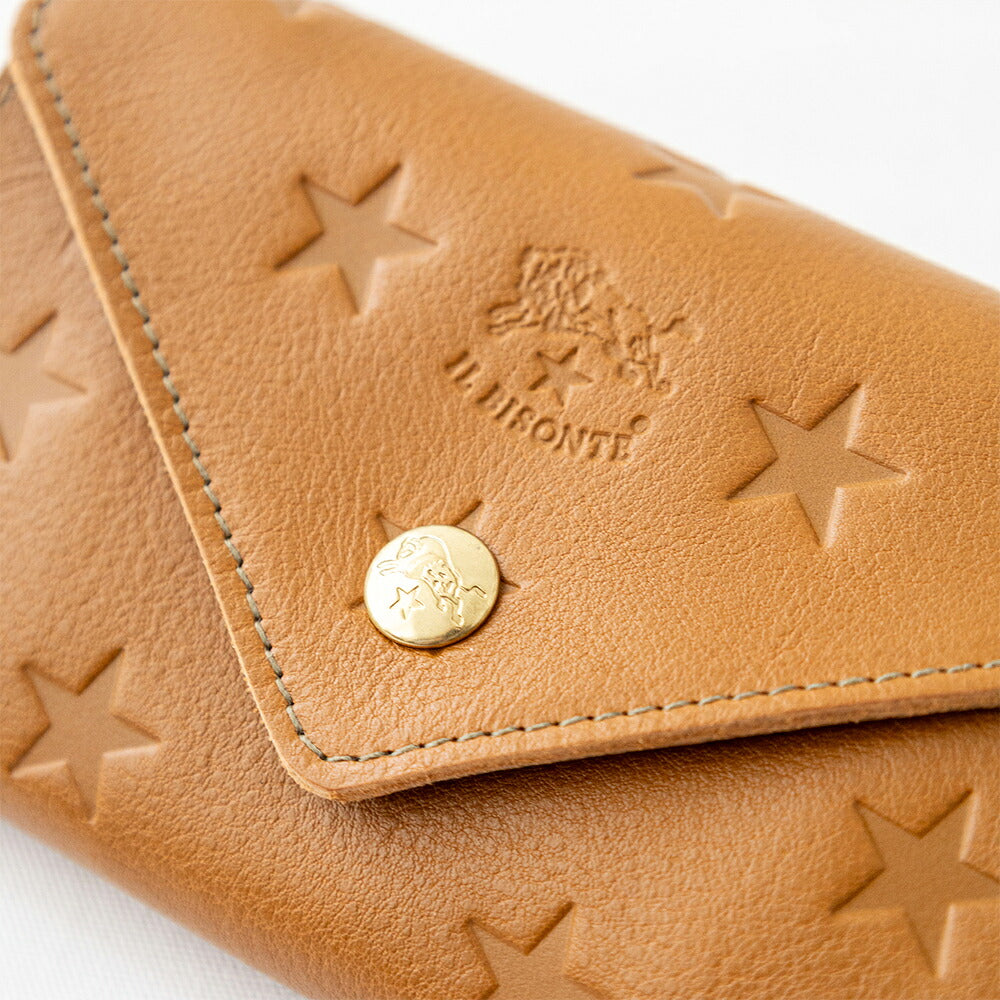 イルビゾンテ スターエンボスレザー ミディアムウォレット (54262309241) STAR EMBOSS Leather Wallet IL BISONTE(財布)