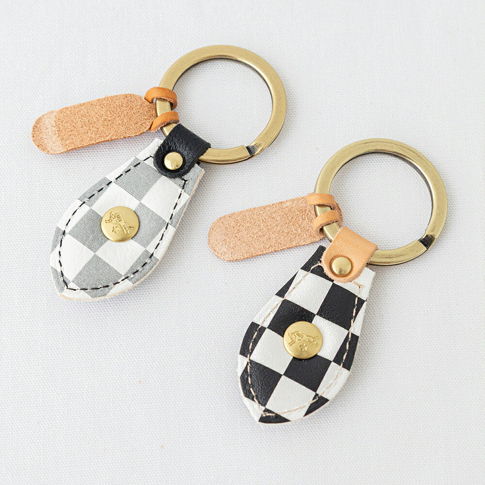 イルビゾンテ チェッカープリント キーリング (54262305950) CHECKER Leather Key Holder IL BISONTE(小物)