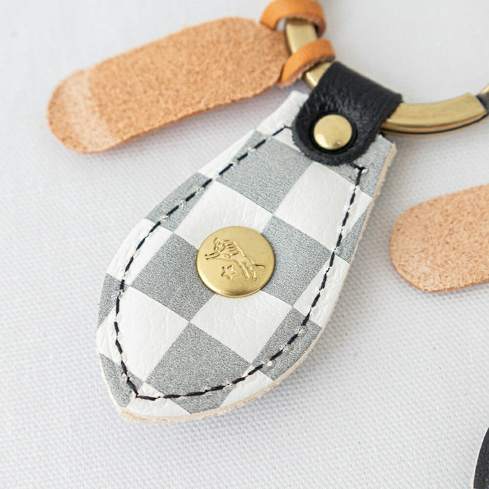 イルビゾンテ チェッカープリント キーリング (54262305950) CHECKER Leather Key Holder IL BISONTE(小物)