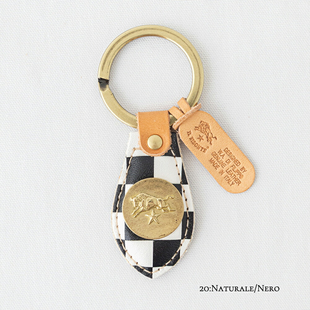 イルビゾンテ チェッカープリント キーリング (54262305950) CHECKER Leather Key Holder IL BISONTE(小物)