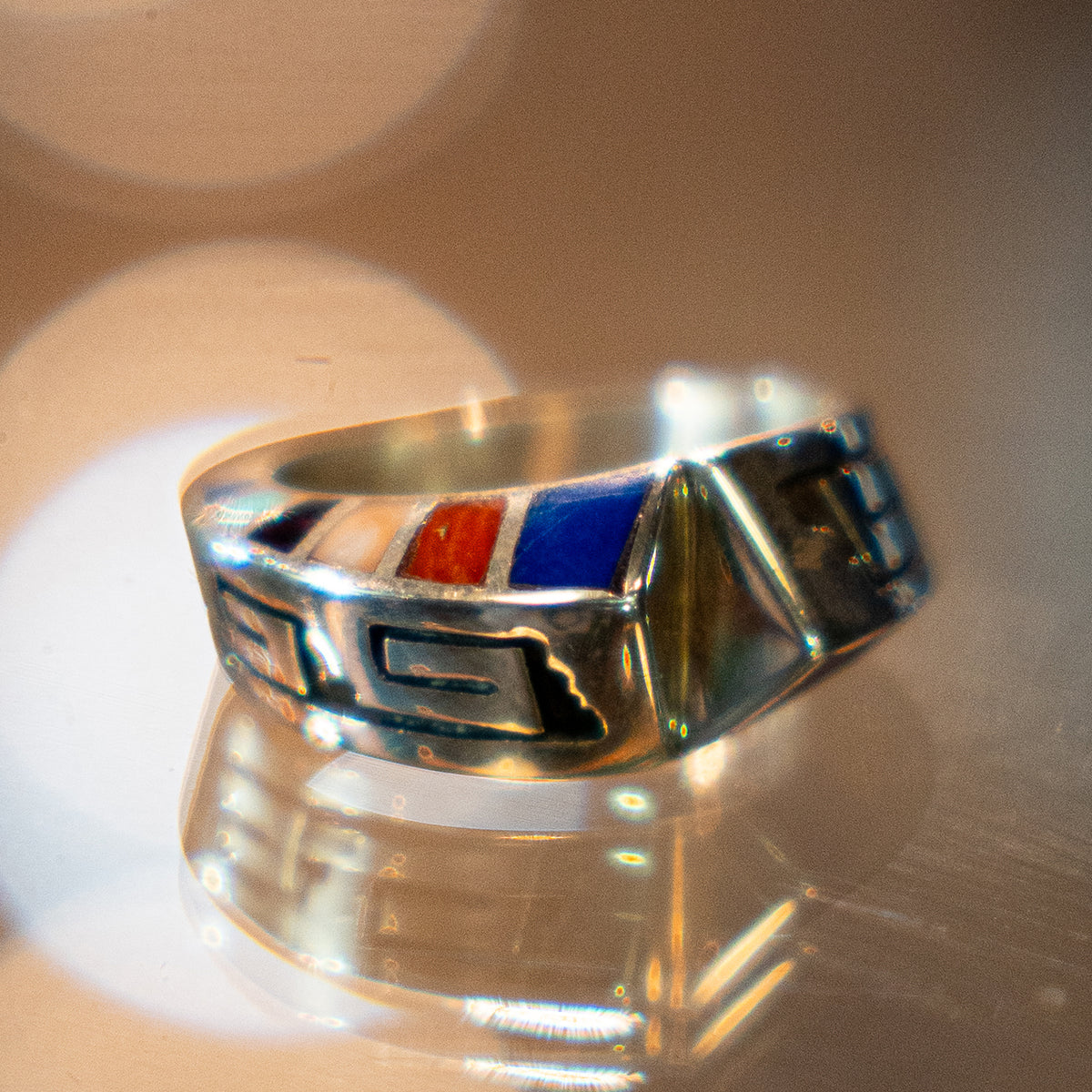 Multistone Inlay&Overlay Twisted Ring<br>【Lonn Parker】<br>(LEW139701)<br>リングサイズ18号