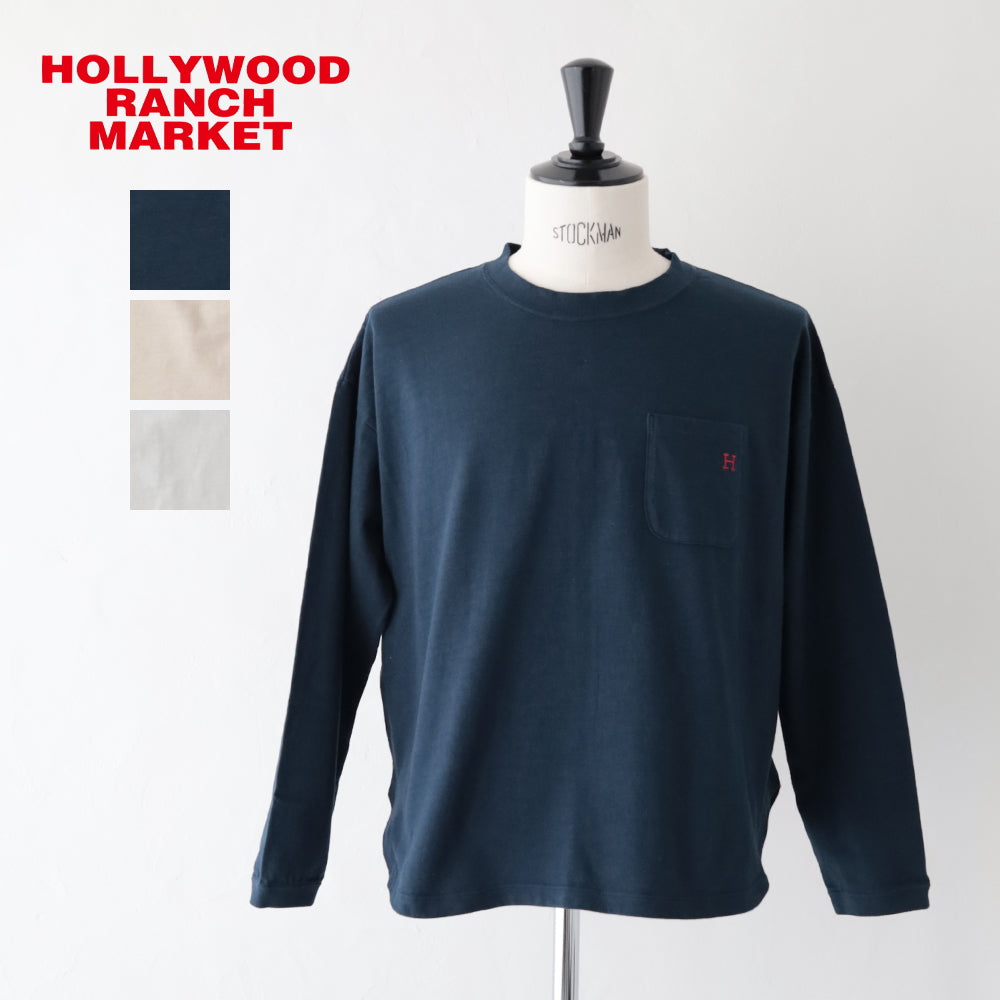 WWスラブテンジク <br>Hエンブロイダリーポケット<br> ラウンドヘム <br>ロングスリーブTシャツ <br>(1017867) <br>(レディース)