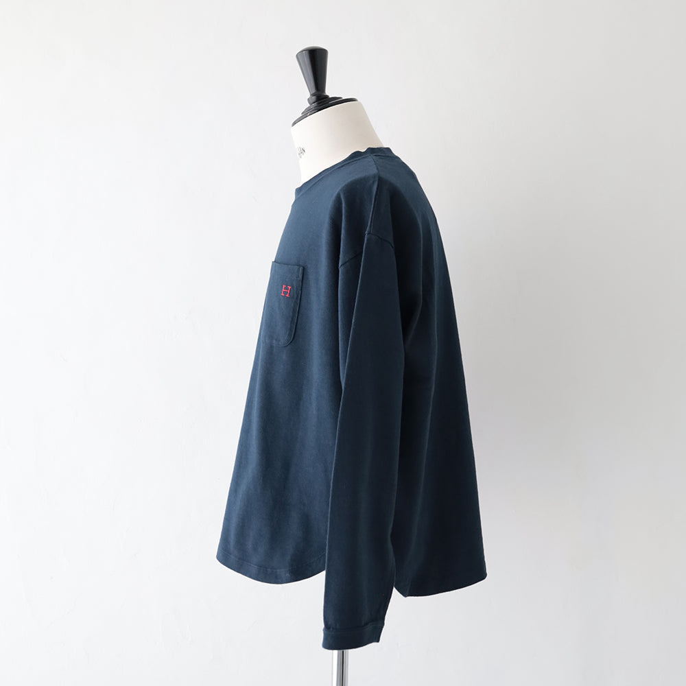 WWスラブテンジク <br>Hエンブロイダリーポケット<br> ラウンドヘム <br>ロングスリーブTシャツ <br>(1017867) <br>(レディース)