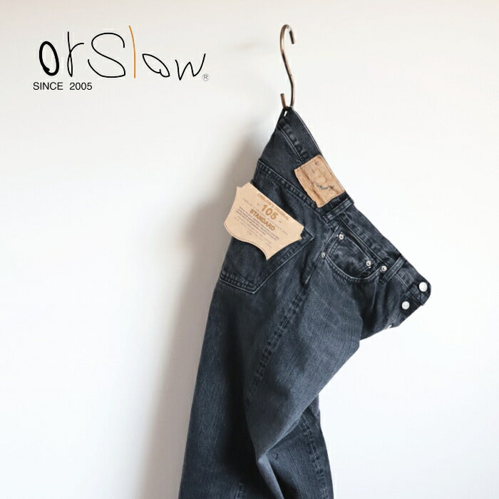 オアスロウスタンダードセルビッチブラックデニムストーン105(01-1050-D61S)105STANDARDSELVEDGEBLACKDENIMSTONEorSlow(メンズ)【2024秋冬】*送料無料*【後払い決済不可】*