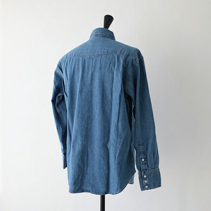 オアスロウデニムウエスタンシャツ(01-8124-95)DENIMWESTERNSHIRTUSEDWASHorSlow(メンズ)【2025秋冬】*送料無料*【後払い決済不可】*