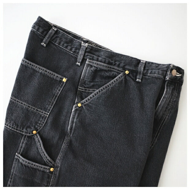 オアスロウブラックデニムペインターショーツ(01-7128-D61S)BLACKDENIMPAINTERSHORTSorSlow(メンズ)【2024春夏】*送料無料*【後払い決済不可】*