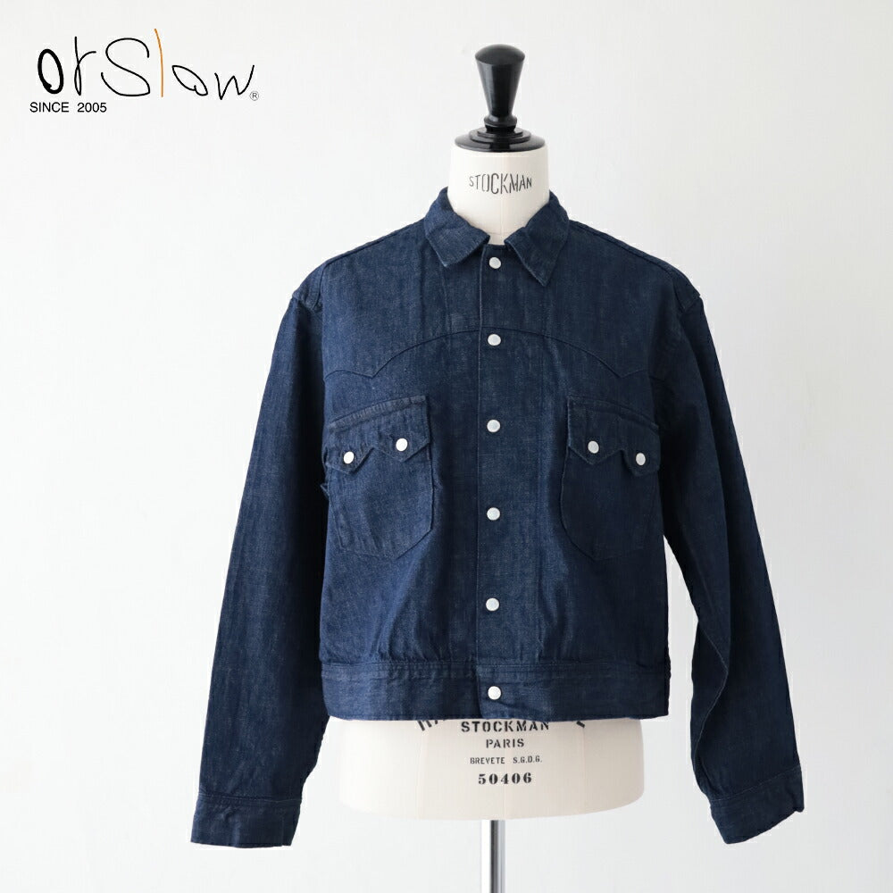 オアスロウデニムウエスタンシャツジャケット(00-6054-81)SHORTWESTERNSHIRTJACKETorSlow(レディース)【2026春夏】*送料無料*【後払い決済不可】*
