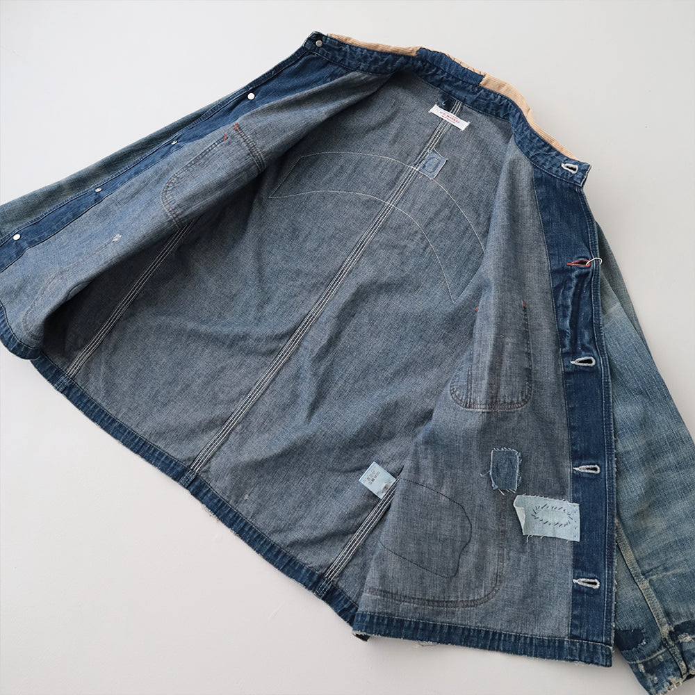 ライトデニム <br>アタッチメントリメイク<br> ショートカバーオールジャケット <br>(1018003) <br>(メンズ)