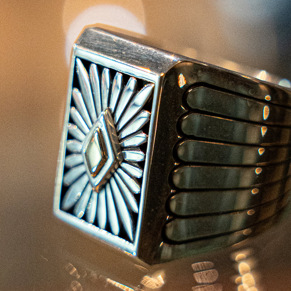 Rectangle Sunburst Design Box Ring<br>【Howard Nelson】<br>(LEW140603)