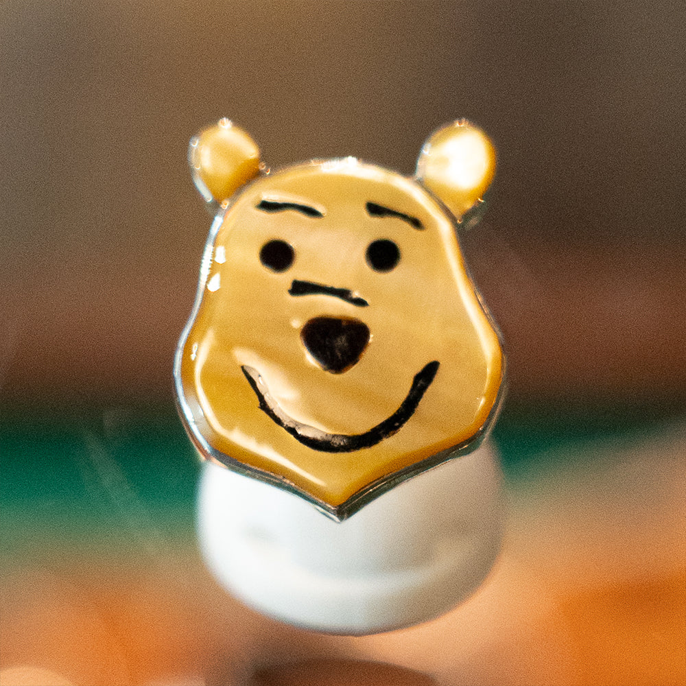 Zuni Inlay Faced Pooh Bear Adjustable Ring<br>【Don Dewa】<br>(RAY101705)