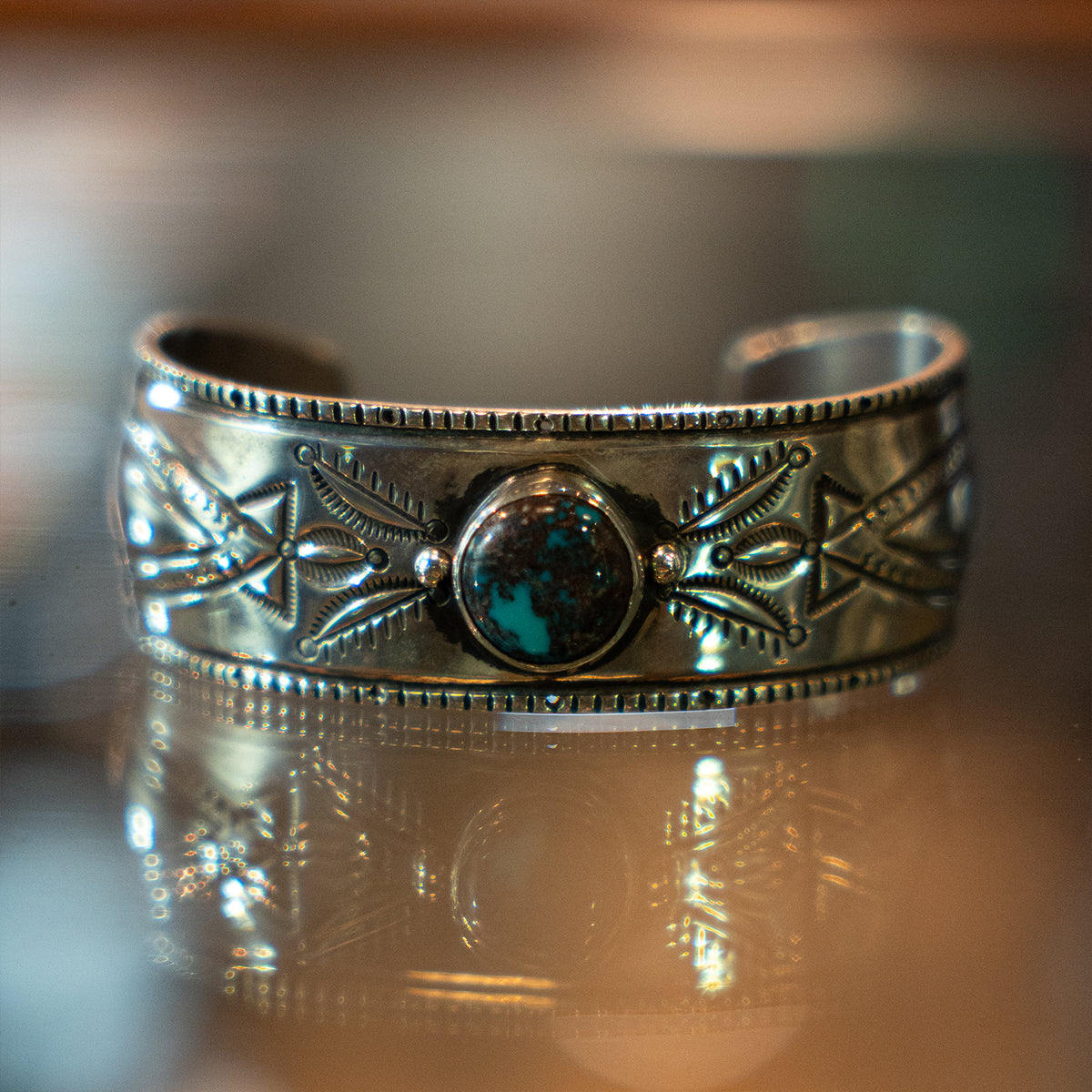 Coin Silver / Bisbee Turquoise Bracelet<br>【Arland Ben】<br>