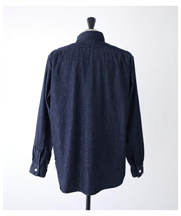 ポストオーバーオールズライトデニムNo.1シャツ(1201LDI)lightdenimNo.1shirtPOSTOVERALLS(メンズ)【2023秋冬】*送料無料*【後払い決済不可】*