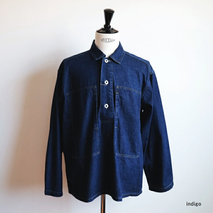 ポストオーバーオールズアーミーシャツbluedenimw/OD-yellowstitch(12048DI)ARMYShirtbluedenimw/OD-yellowstitchPOSTOVERALLS(メンズ)【2024秋冬】*送料無料*【後払い決済不可】*