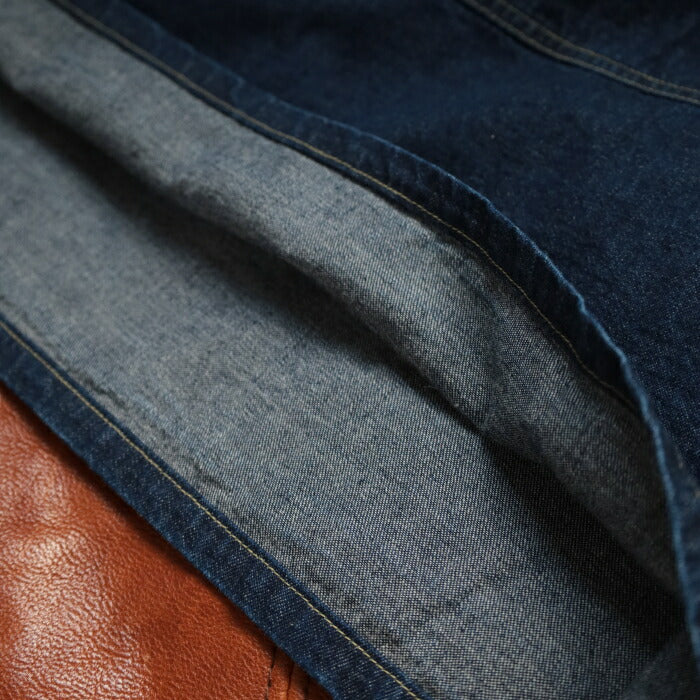 ポストオーバーオールズアーミーシャツbluedenimw/OD-yellowstitch(12048DI)ARMYShirtbluedenimw/OD-yellowstitchPOSTOVERALLS(メンズ)【2024秋冬】*送料無料*【後払い決済不可】*