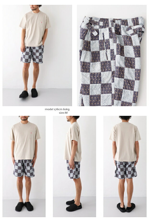 ポストオーバーオールズcalicopatchworkE-ZLax4Shorts(3315S)calicopatchworkE-ZLax4ShortsPOSTOVERALLS(メンズ)【2023春夏】*送料無料*【後払い決済不可】*