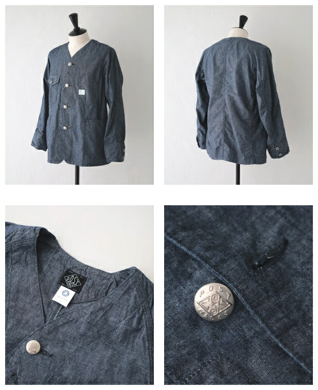 ポストオーバーオールズヴィンテージシーチングエンジニアジャケット(1102DVVSC)vintagesheetingEngineer'sJacketDVPOSTOVERALLS(メンズ)【2024春夏】*送料無料*【後払い決済不可】*