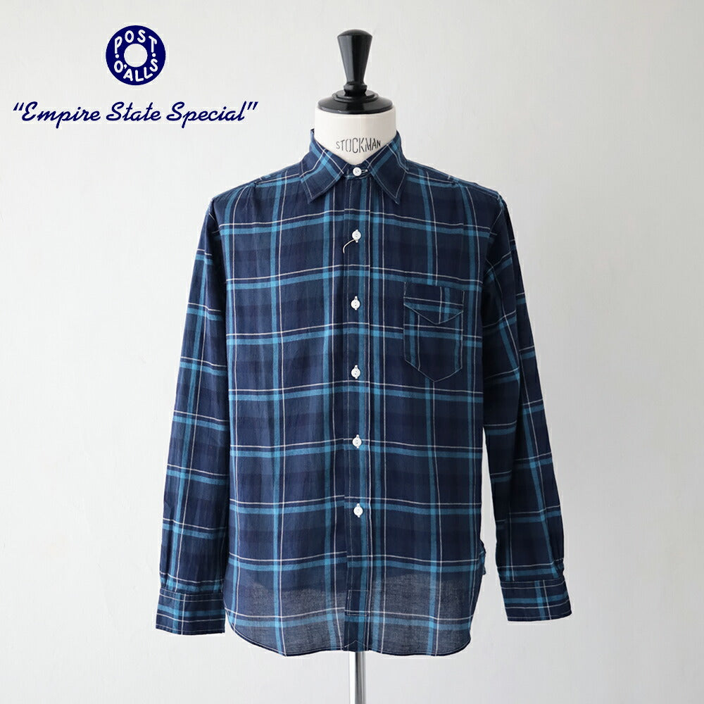 ポストオーバーオールズOriginalBLShirt(cottonplaidblue)(3232CPB)PostO’Alls(メンズ)【2026春夏】*送料無料*【後払い決済不可】*