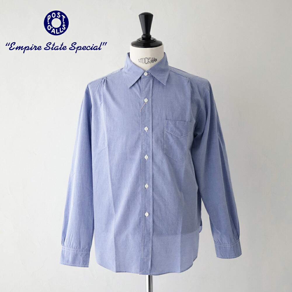 ポストオーバーオールズOriginalBLShirt(highcountbroadclothlt.blue)(3232HBL)PostO’Alls(メンズ)【2026春夏】*送料無料*【後払い決済不可】*