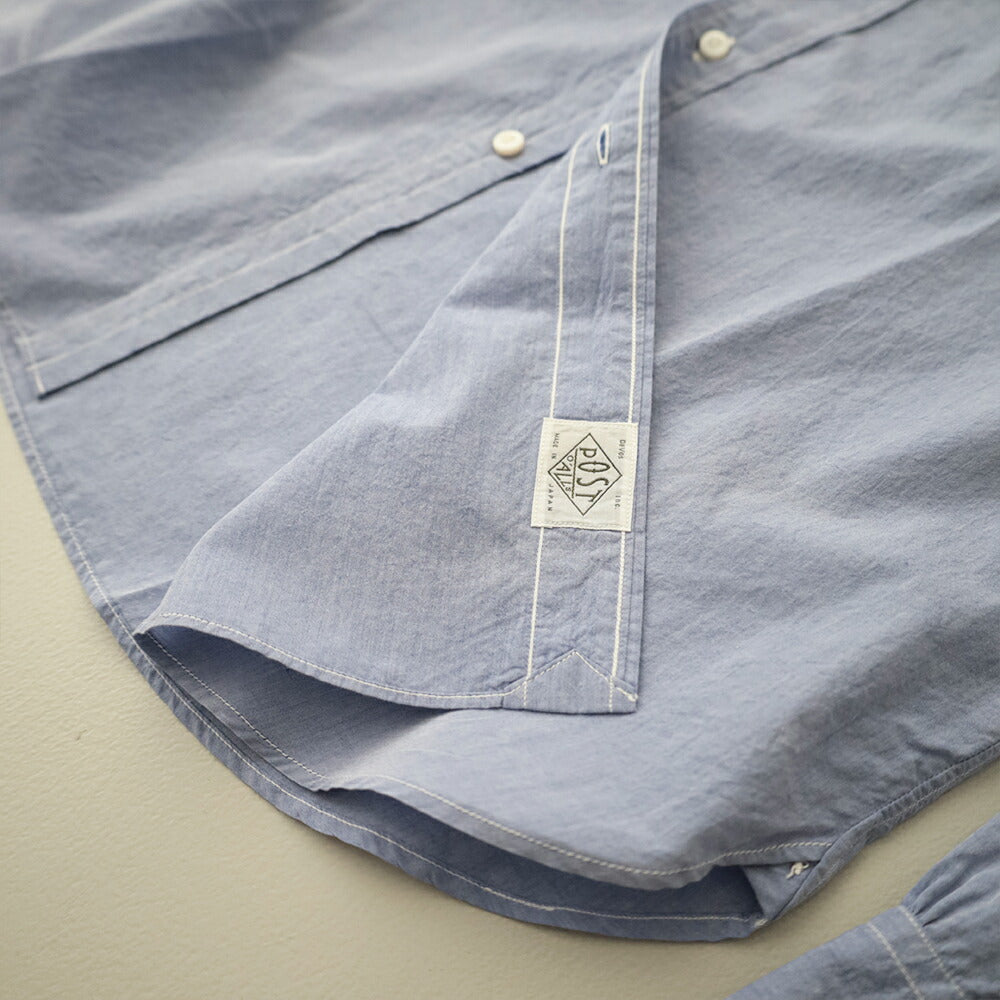 ポストオーバーオールズOriginalBLShirt(highcountbroadclothlt.blue)(3232HBL)PostO’Alls(メンズ)【2026春夏】*送料無料*【後払い決済不可】*