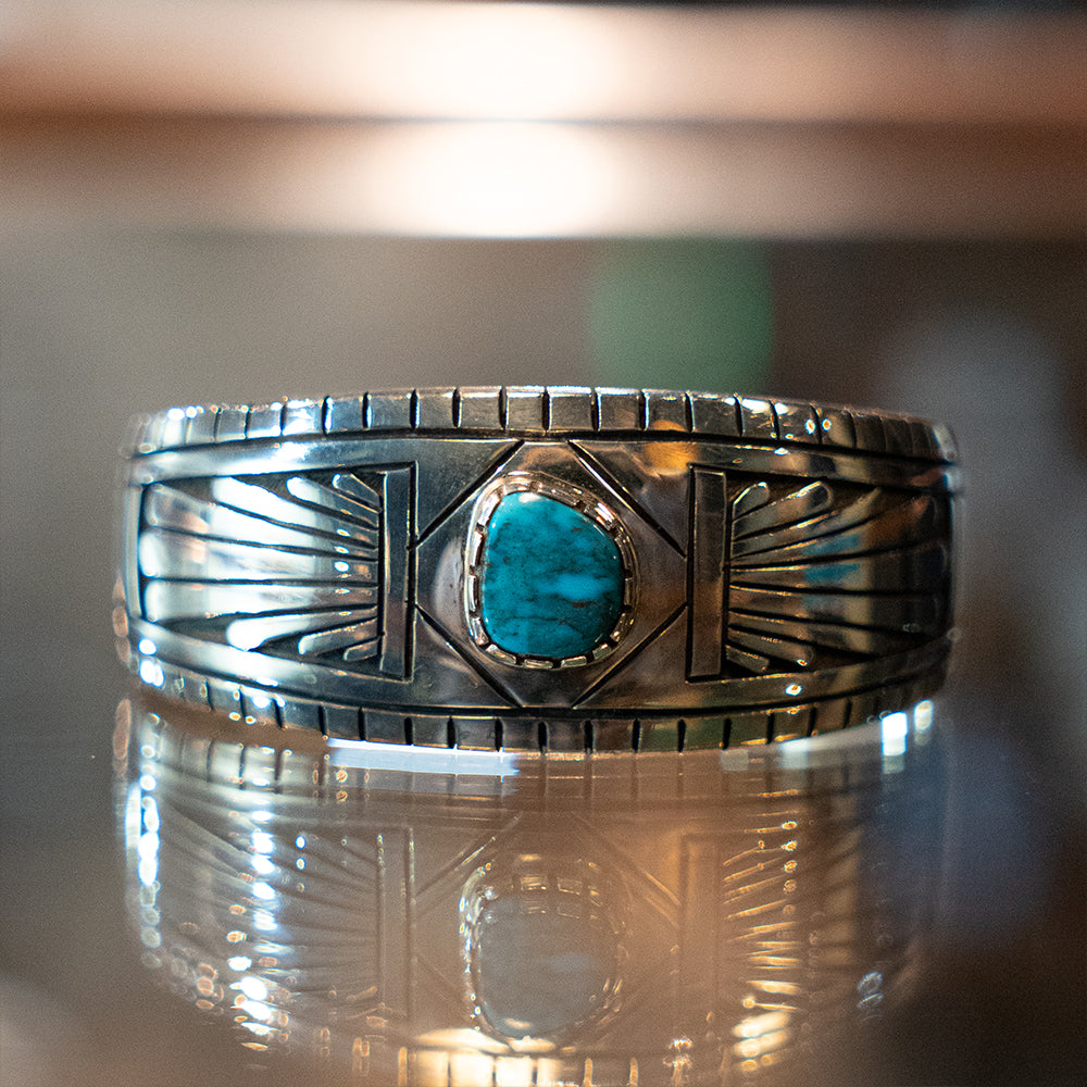 Morenci Turquoise Bracelet<br>【Philbert Poseyesva】<br>(PHL202214)