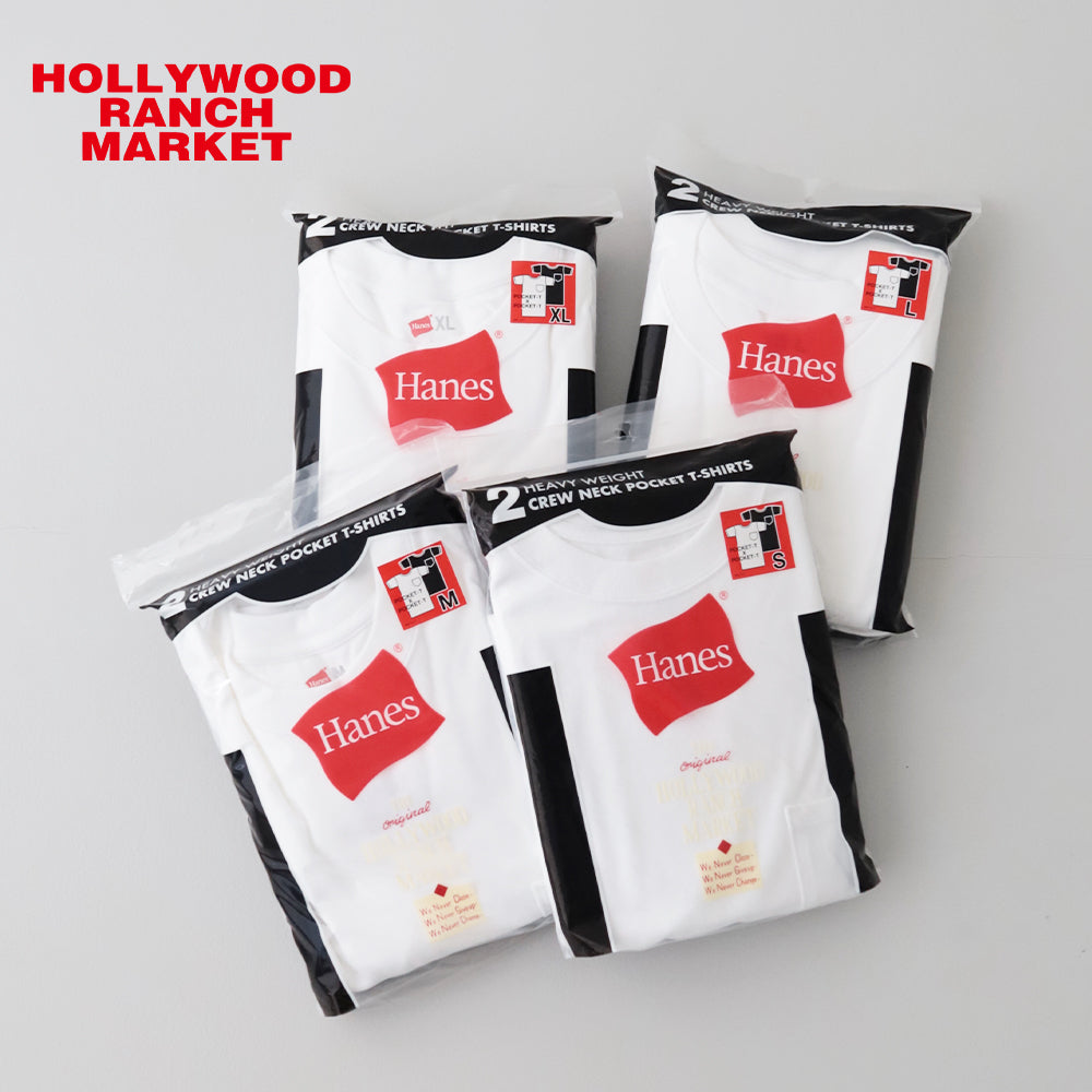HANES×HRM <br>ヘビーウェイトポケット <br>2パック Tシャツ <br>(1020416) (レディース/メンズ)