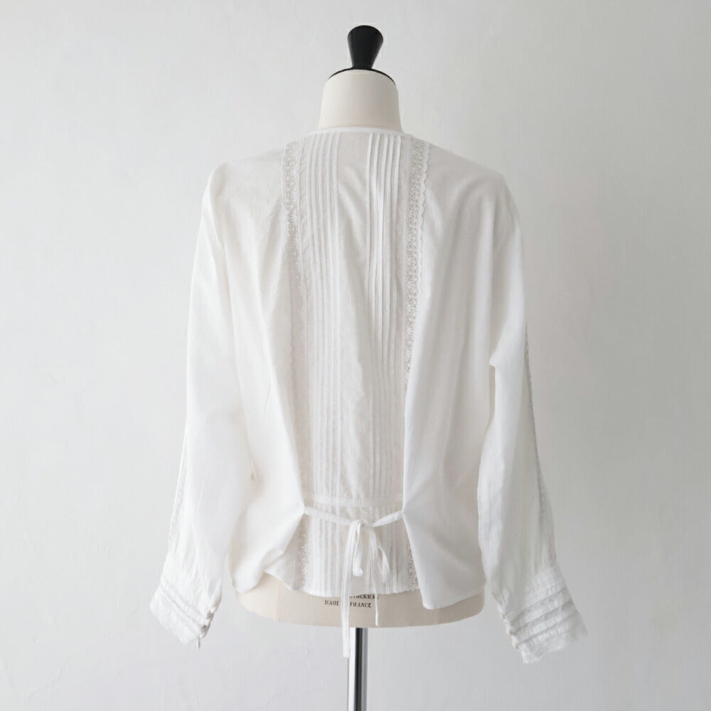 ナイジェルケーボンリバースレースブラウス-カディ(80520810701)LEAVERSLACEBLOUSEKHADINigelCabourn(レディース)【2026春夏】*送料無料*【後払い決済不可】*