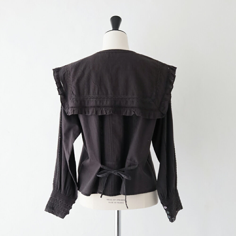 ナイジェルケーボンリバースレースブラウス-カディ(80520810701)LEAVERSLACEBLOUSEKHADINigelCabourn(レディース)【2026春夏】*送料無料*【後払い決済不可】*